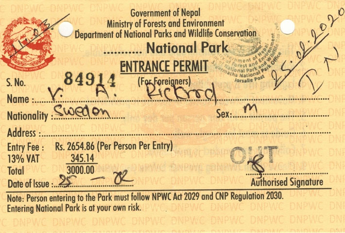 Langtang National Park Permit
