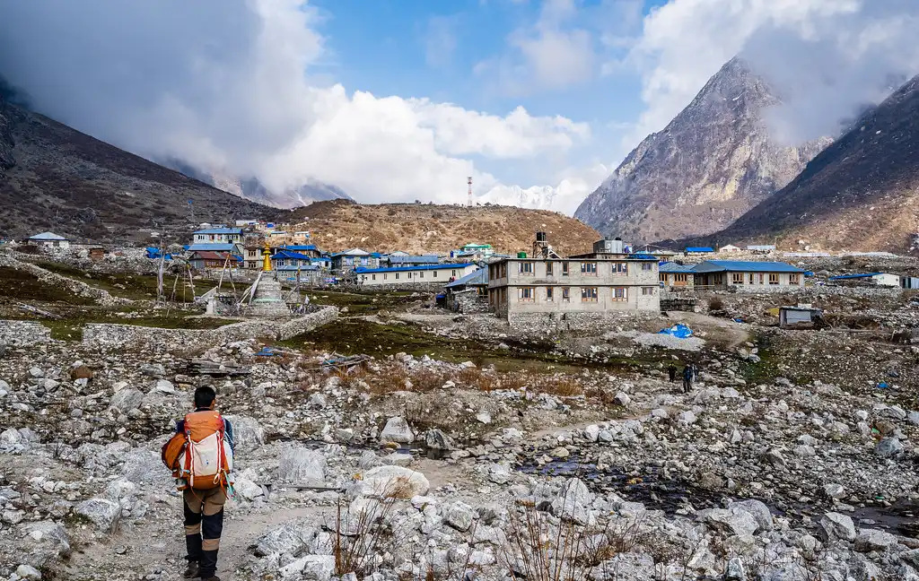 Trekkers in Langtang Valley