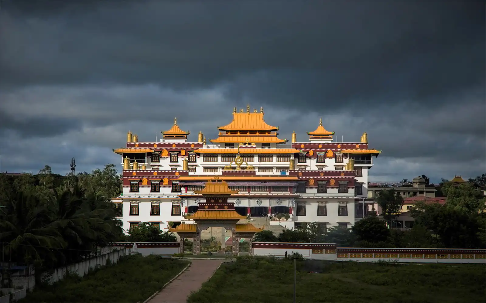 Drepung Loseling at Mundgod Kanataka. Their prominent place of worship. Drepung is one of the three most prominent monastic universities for Tibetan Buddhists.