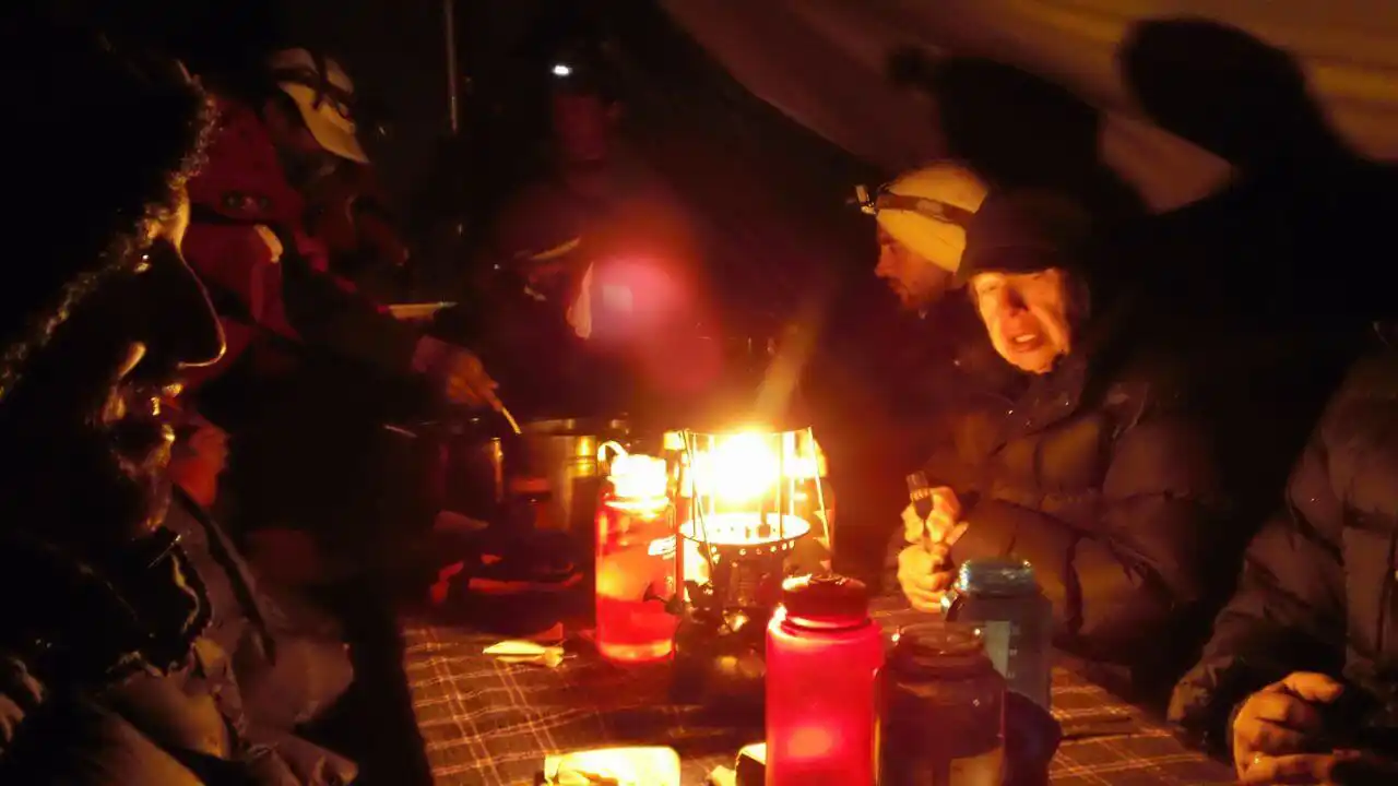 Inside Dining Tent at Island Base Camp