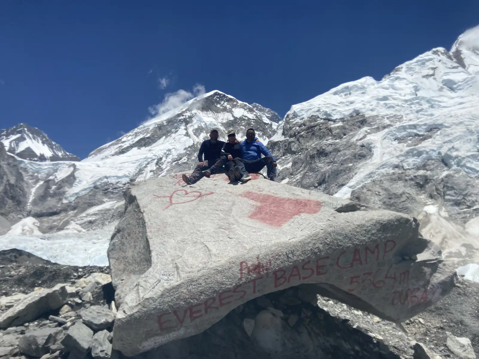 Trekkers from Ireland at Everest Base Camp