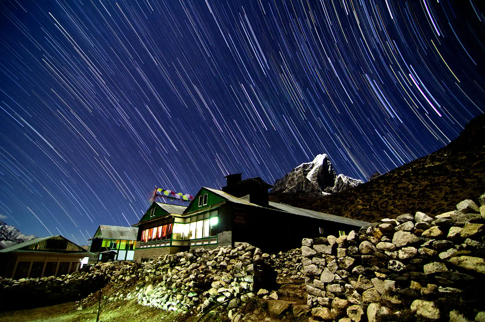 Star trails at Dingboche