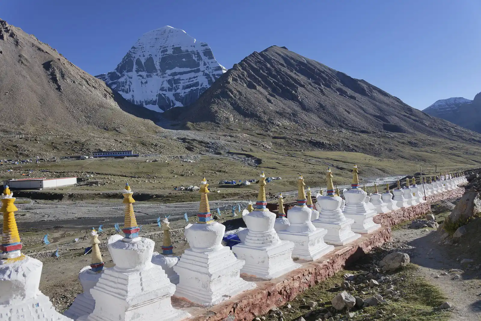 White stupas at Mt Kailash