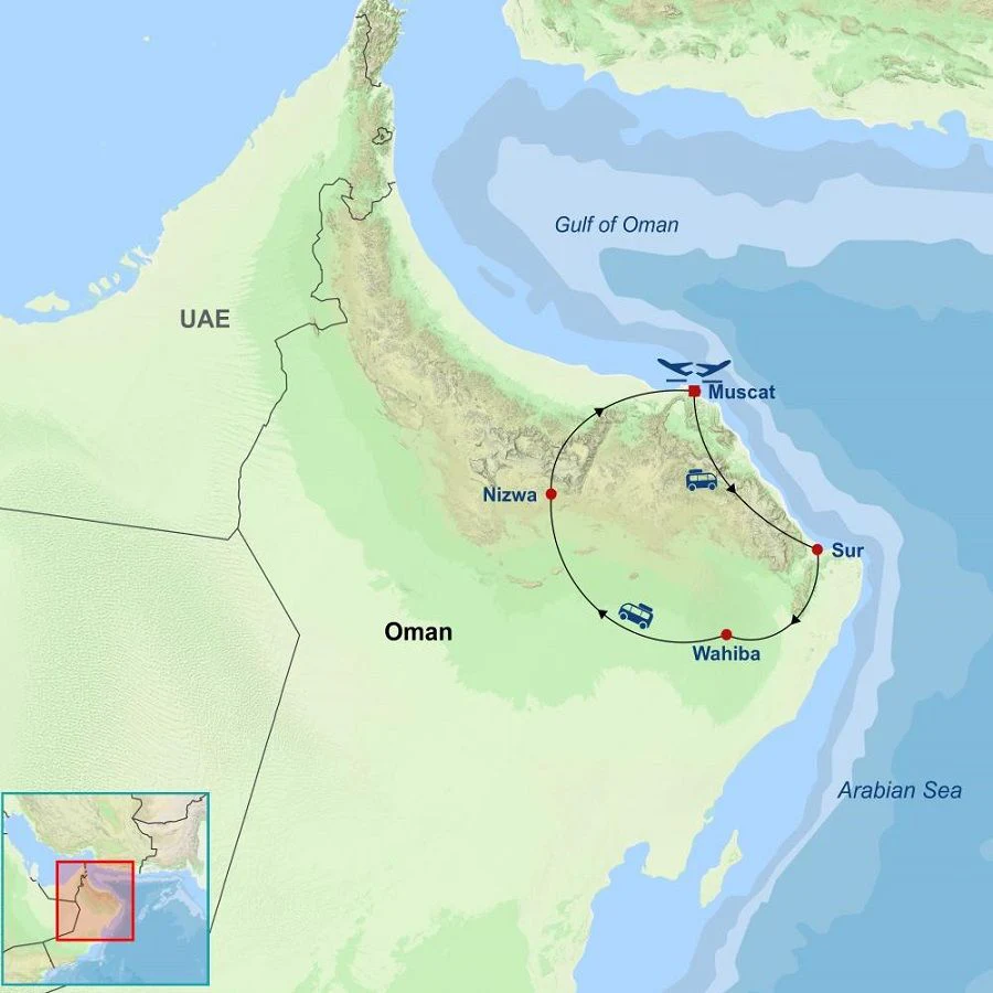 Oman Tour Map