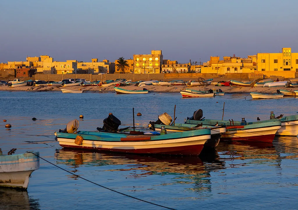 Fishermen boats in the port, Dhofar Governorate, Mirbat
