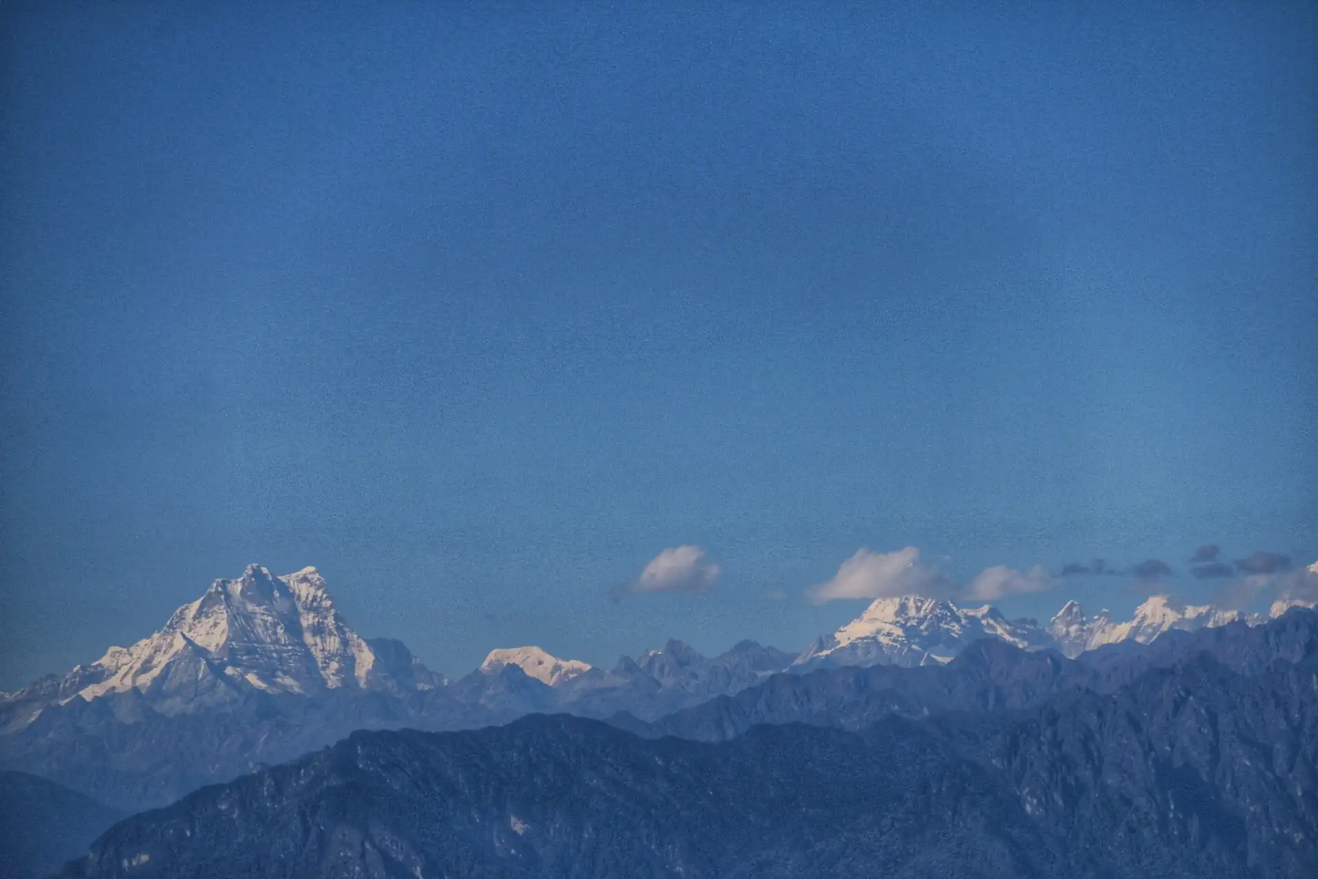The himalayan mountain ranges of Bhutan; As seen from Dochula pass
