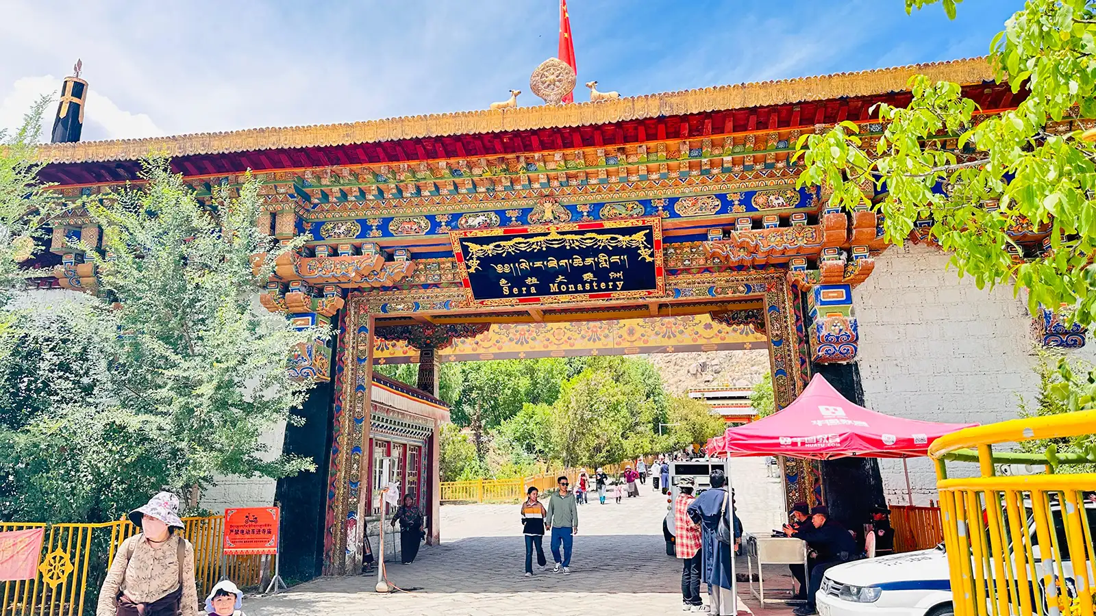 A panoramic view of the Sera Monastery in Lhasa, Tibet.