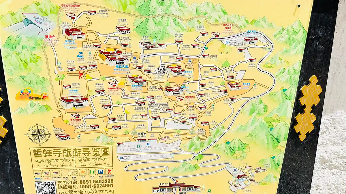 Drepung Monastery Map