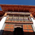 Simtokha Dzong exterior view with intricate wooden architecture in Bhutan