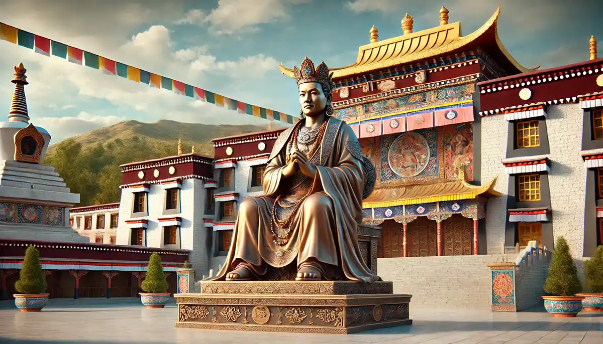 Songtsen Gampo statue Tibet