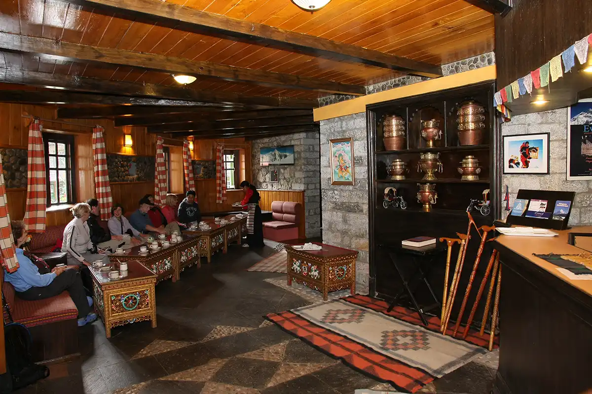 Dining of Mountain Lodges of Nepal Phakding
