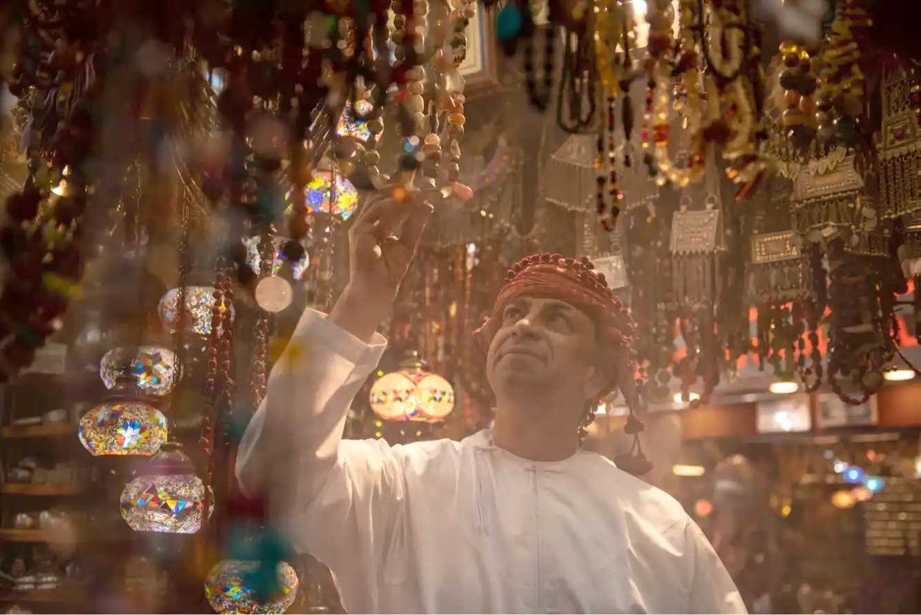 mutrah souq is very old souq in oman and famous for Arabian products and jewelry.