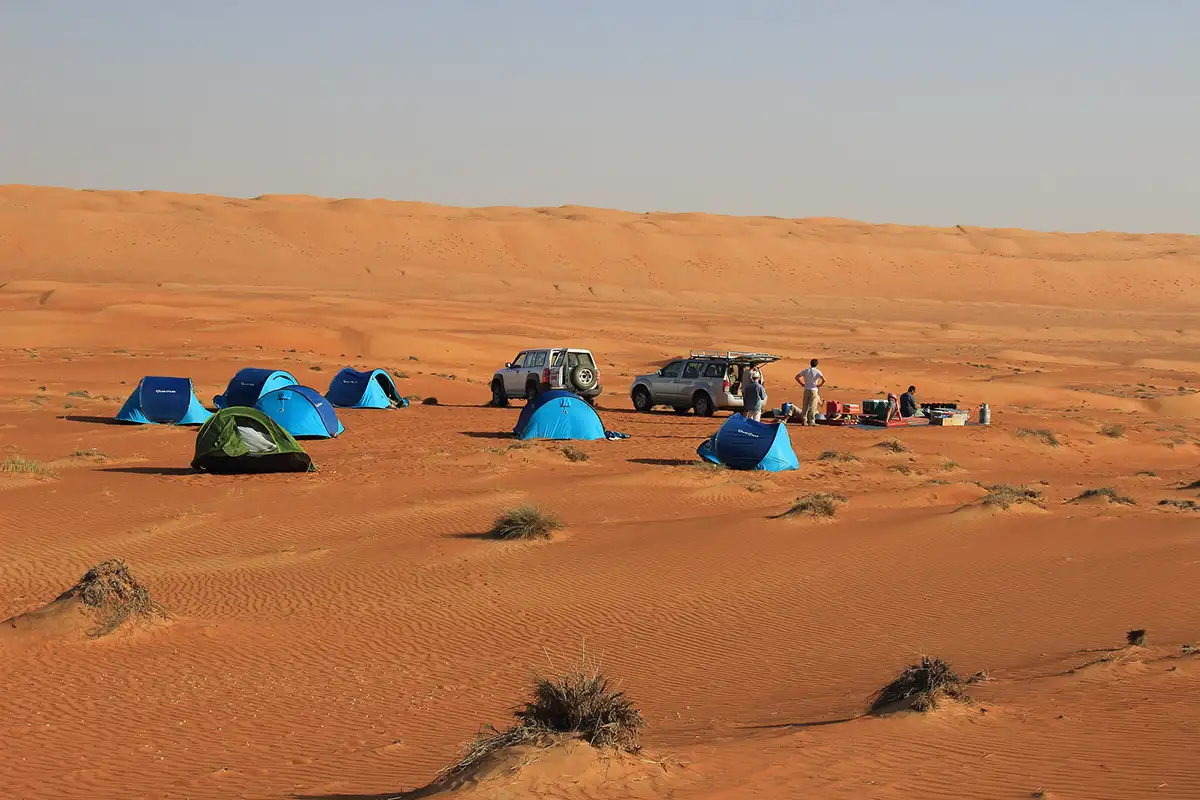 Camp in the Wahiba Sands