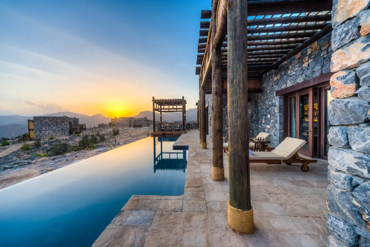 sunset view from Alila Jabal Akhdar