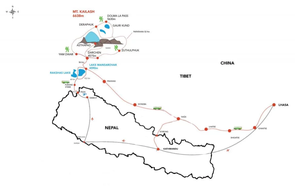 Kailash Mansarovar Yatra for Indian Map
