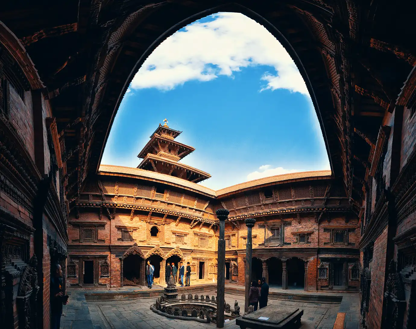 Mul Chowk courtyard showcasing traditional Newar architecture in Patan Durbar Square