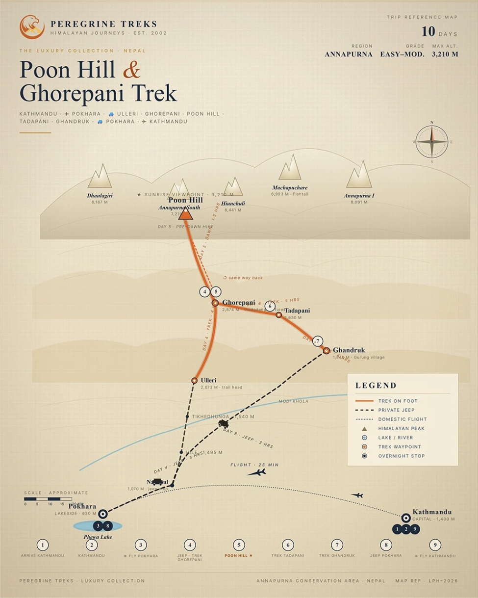 Mapa de trilha de luxo para Poon Hill