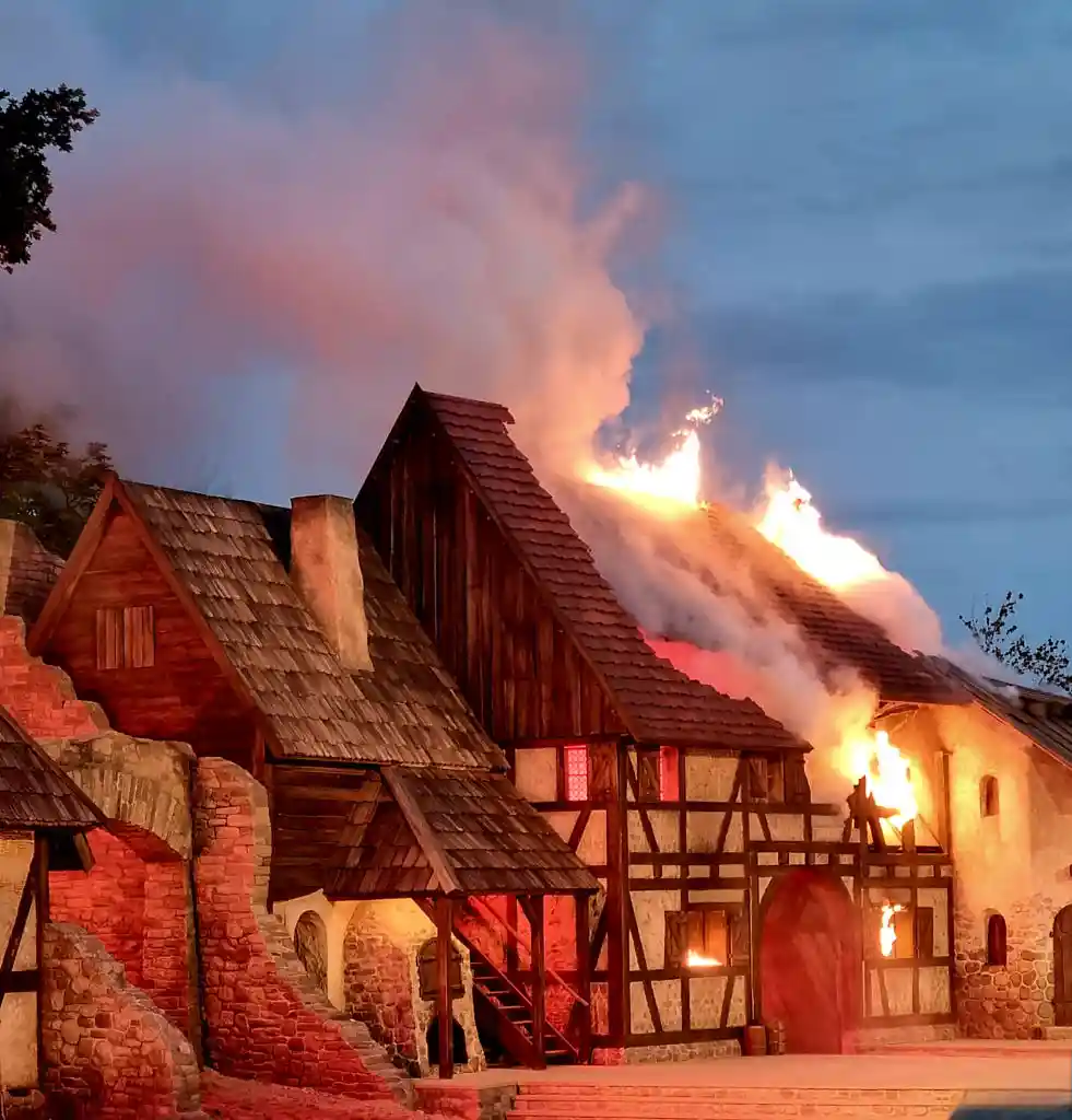 The fire